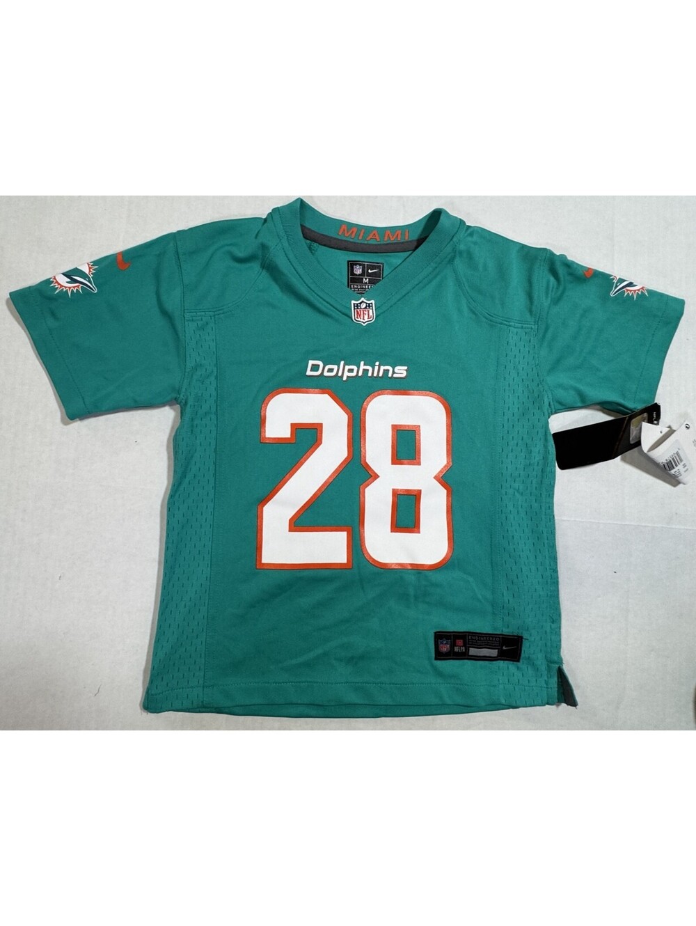Nike Miami Dolphins #28 De’Von Achane NFL Jersey Aqua Youth M (5/6) NWT